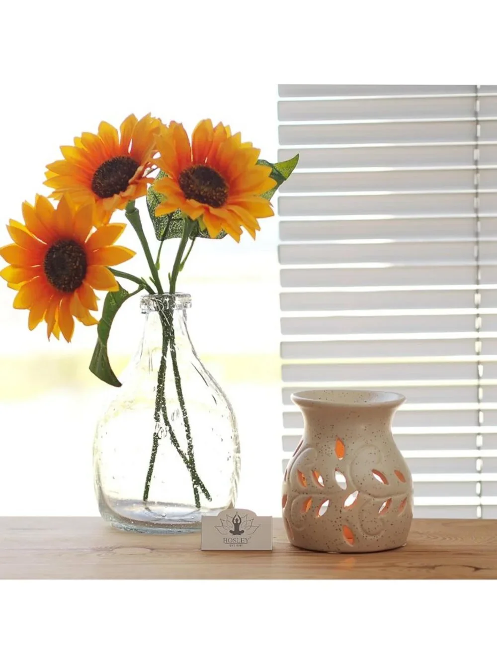 Elegant Ceramic Oil Warmers Set of 3 - Leaf Pattern, Tealight Compatible